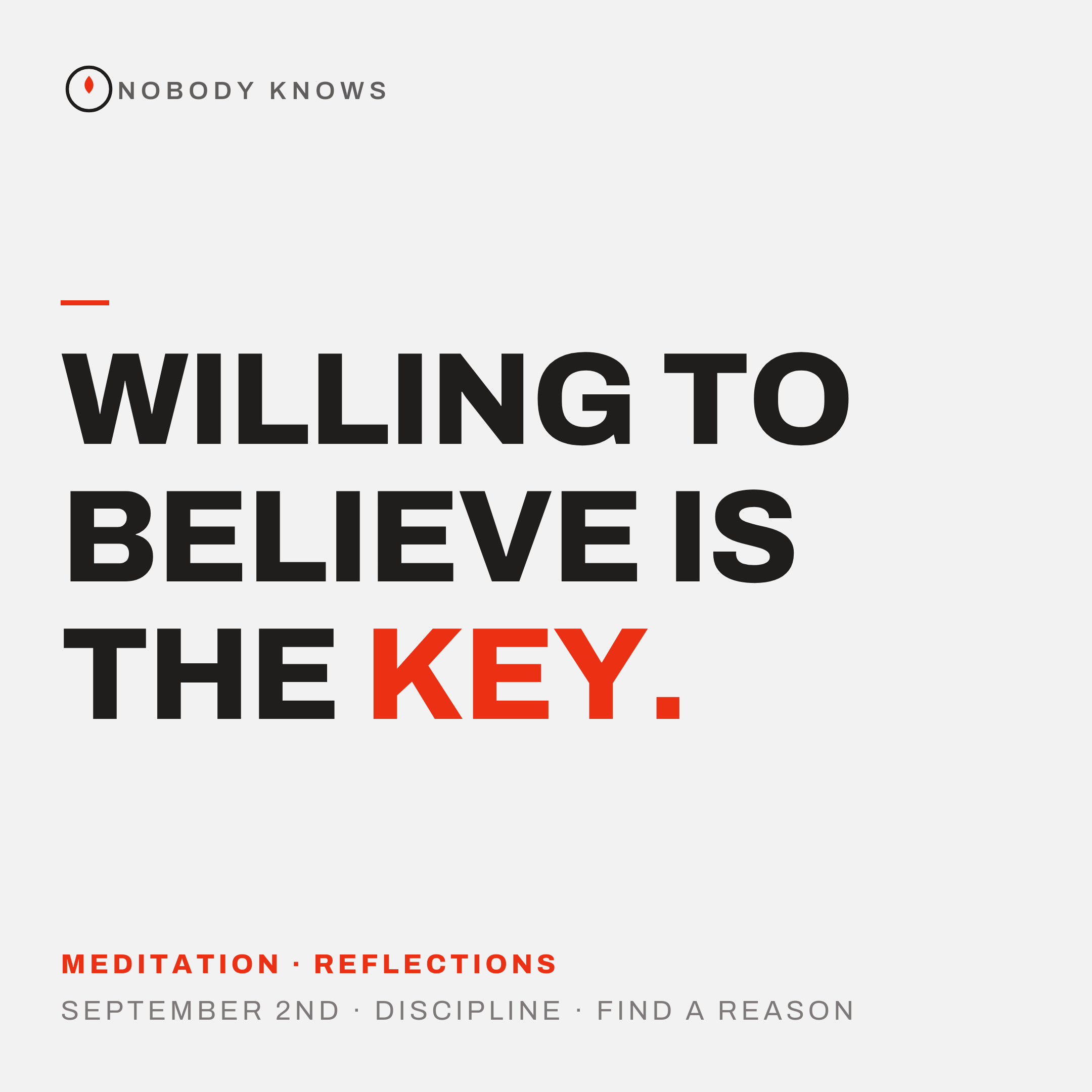 A meditation card from the library: September 2nd, Discipline